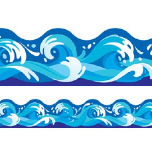 Ocean classroom display trimmers. Waves clipart wavy water