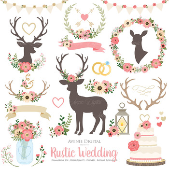 deer clipart wedding