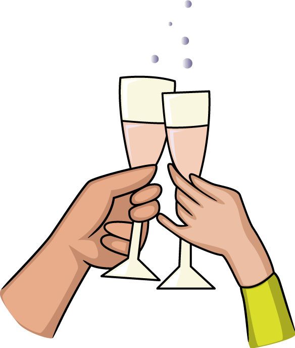 Wedding toast . Hand clipart marriage