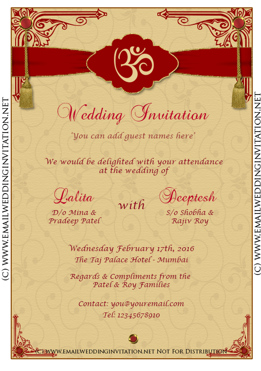 editable hindu wedding invitation cards templates free download pdf