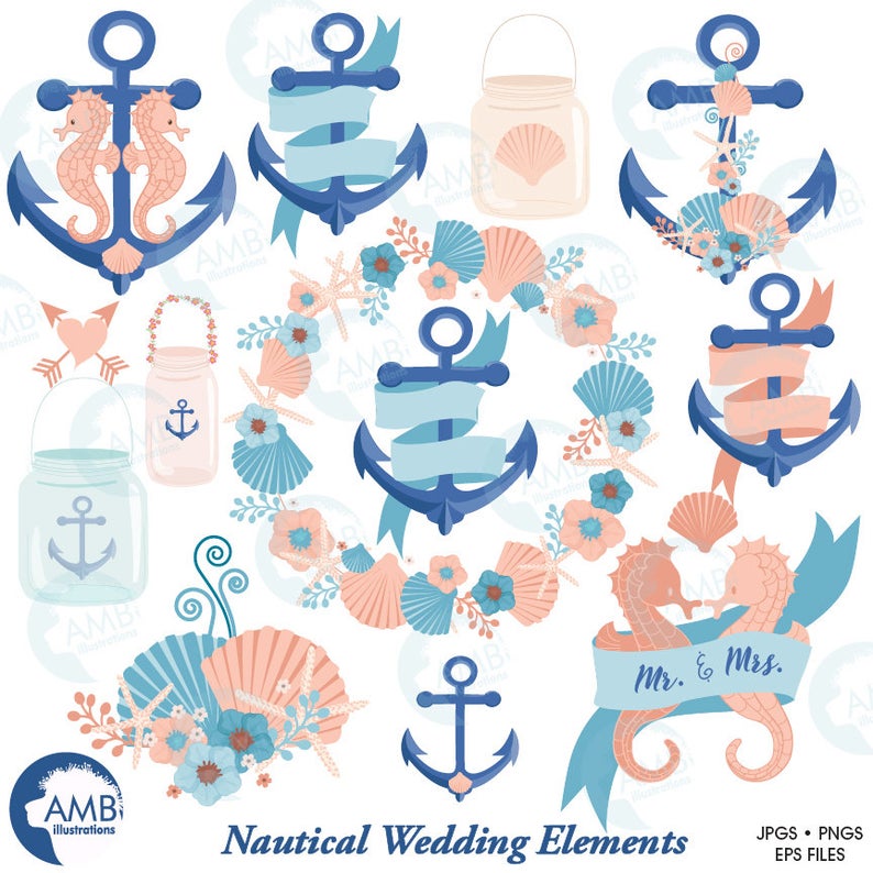 clipart wedding nautical