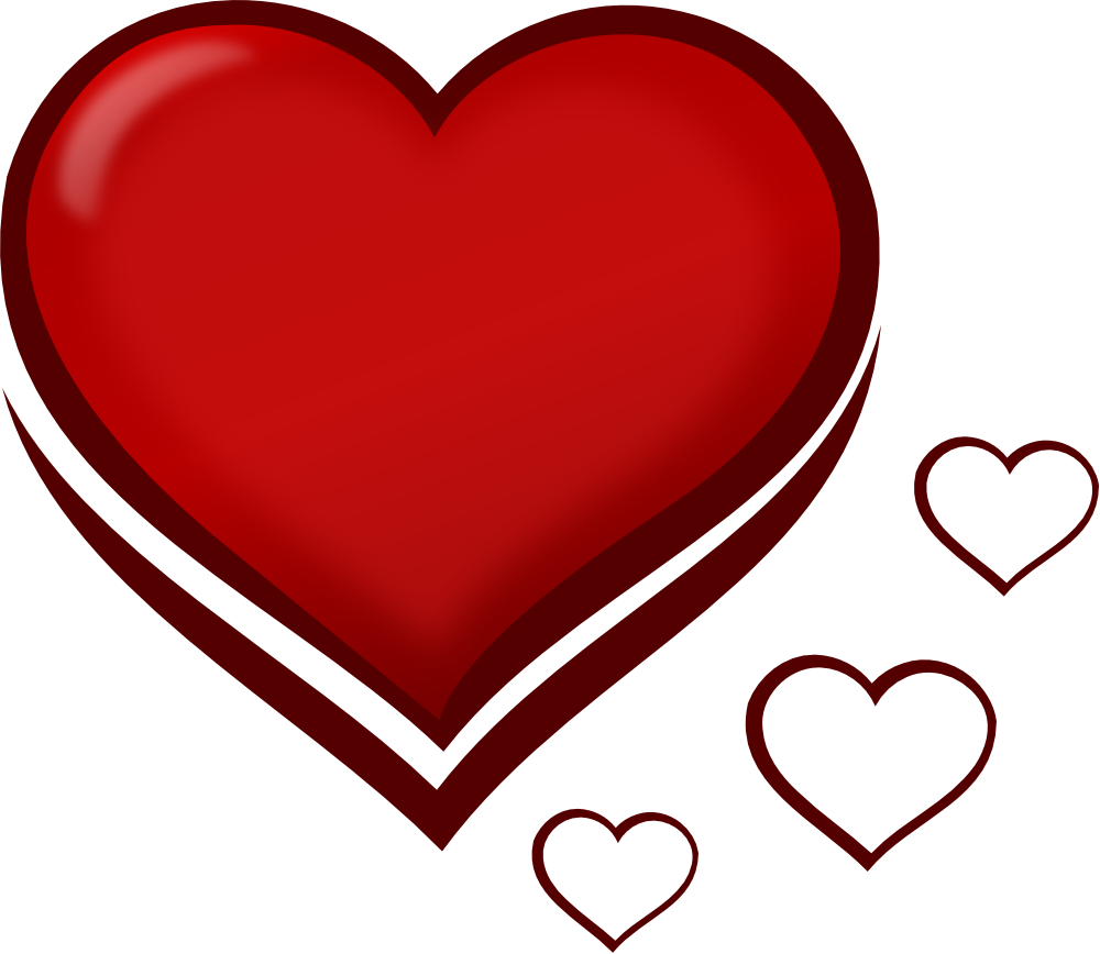 red clipart two heart