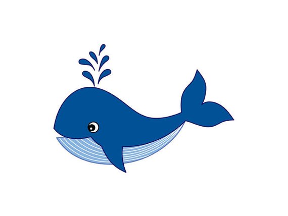 Clipart whale. Digital vector sea ocean