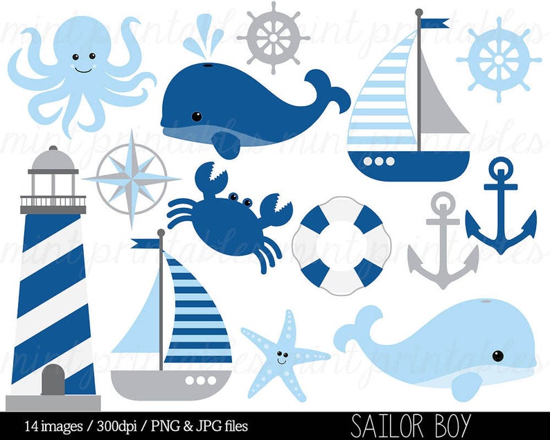 clipart whale baby boy
