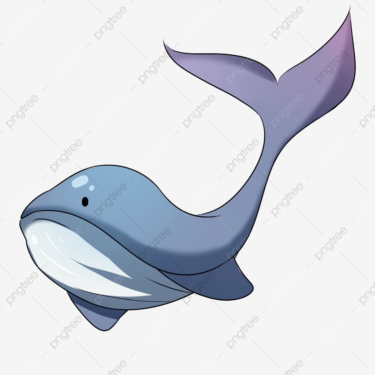 Cartoon fish flying . Clipart whale big blue