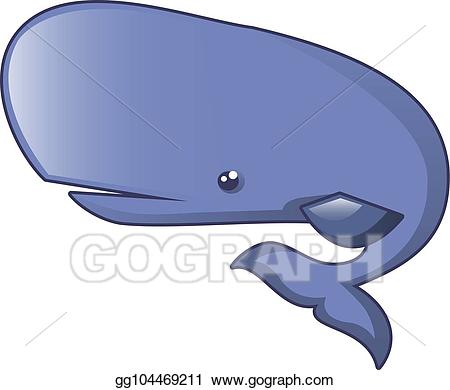 Clipart whale big blue. Vector icon cartoon style