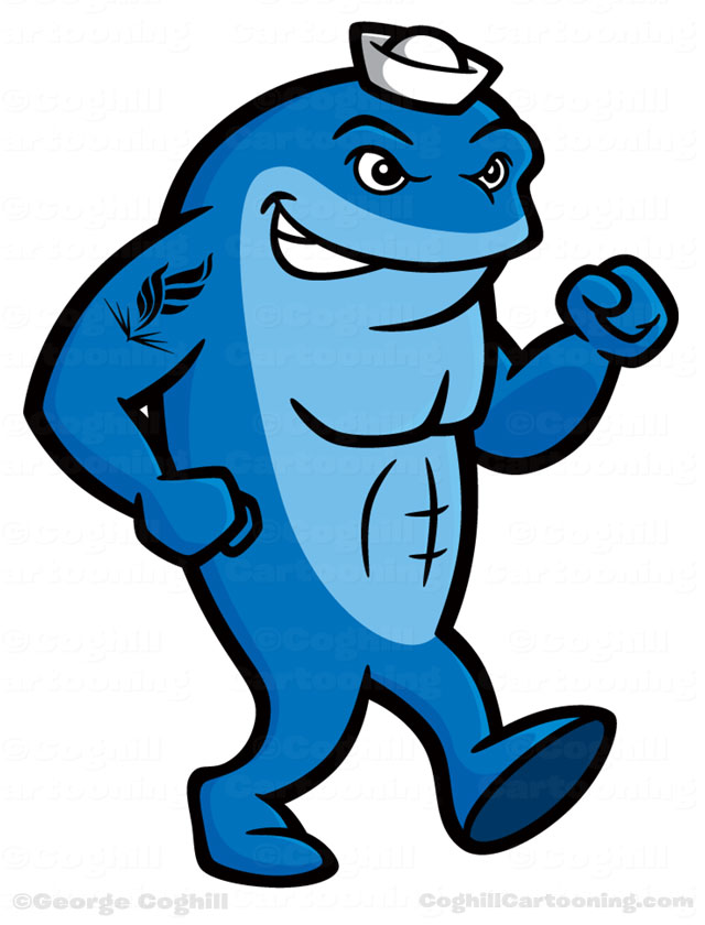 clipart whale cartoon character