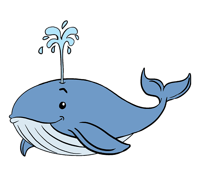 Clipart whale easy cartoon. How to draw a