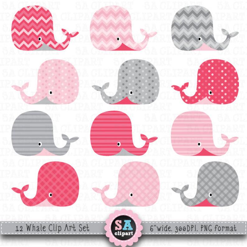 clipart whale girly