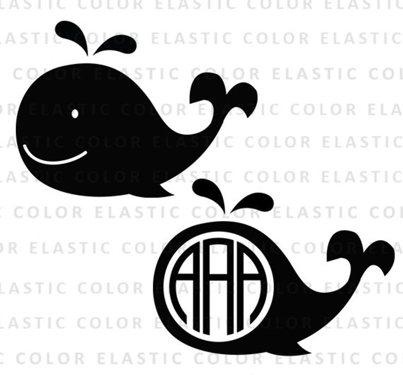 Svg clip art file. Clipart whale monogram