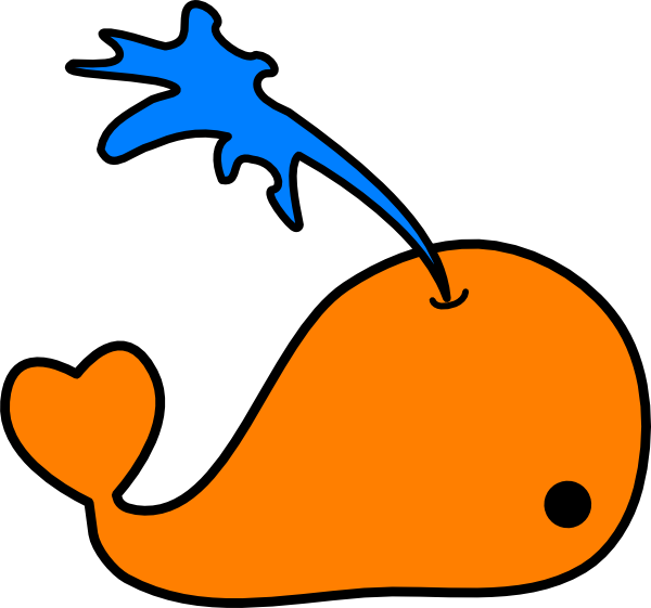 clipart whale orange