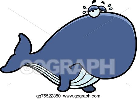 Clipart whale sad. Vector art crying cartoon