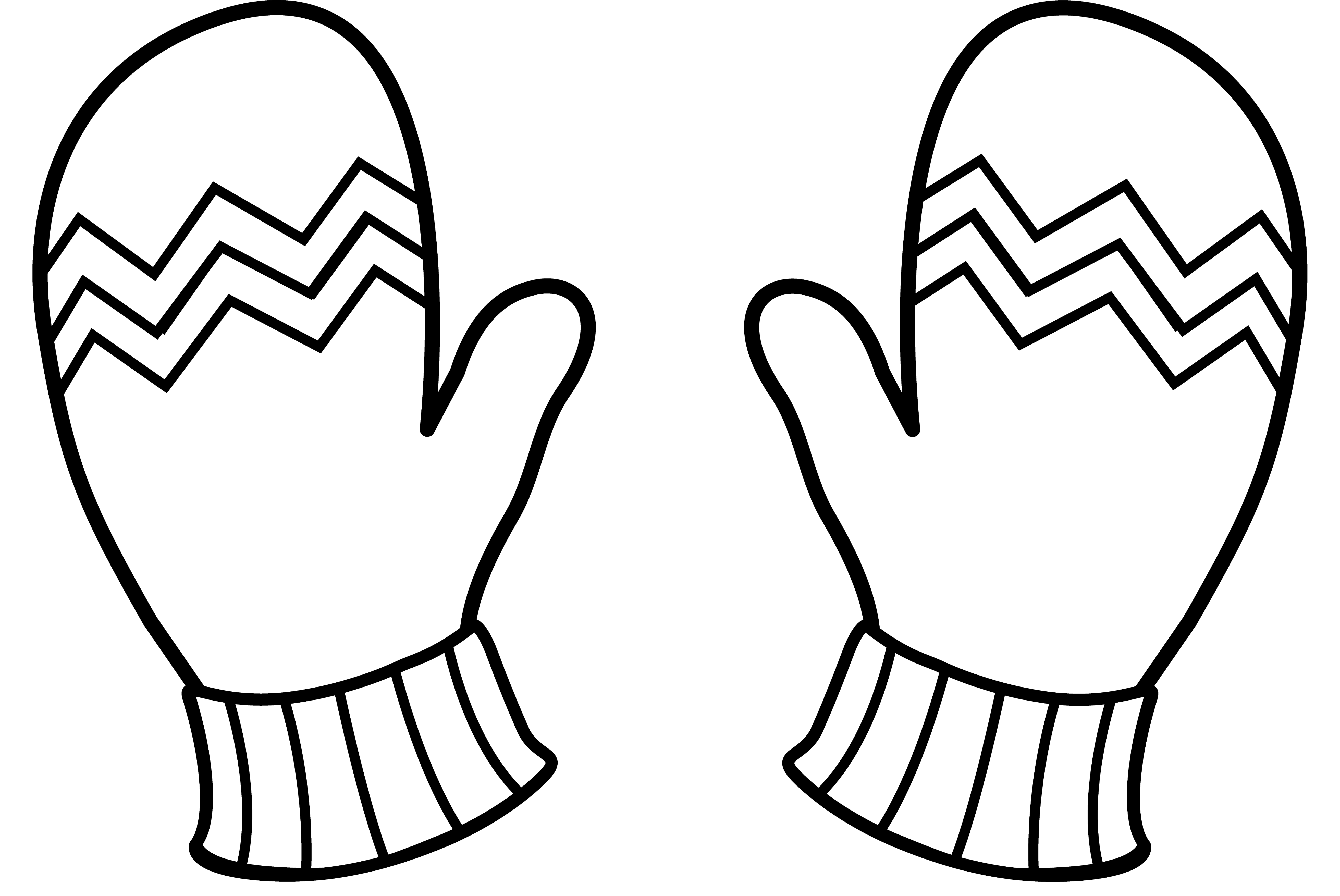 glove clipart outline