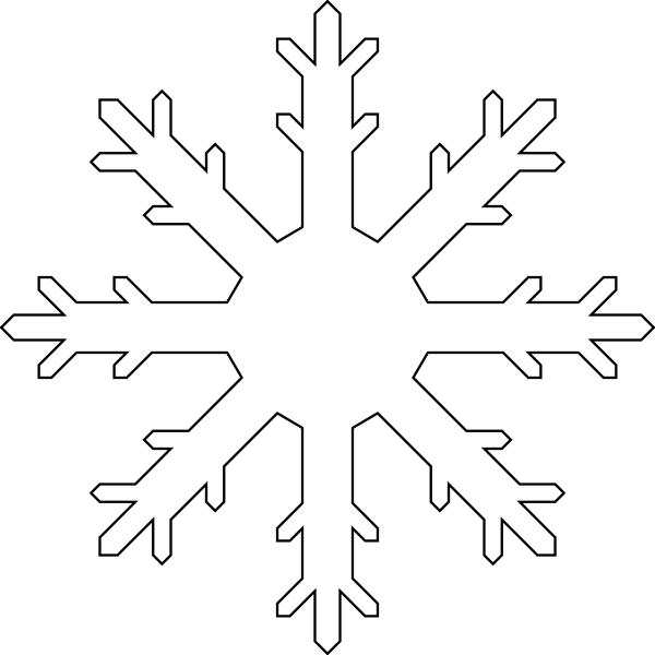 Snow flake clip art. Crystal clipart black and white
