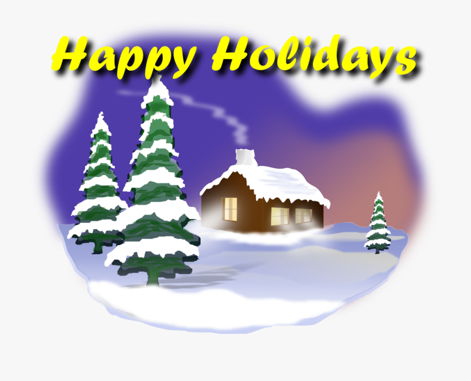 Holidays clipart scenery. Free winter holiday scene