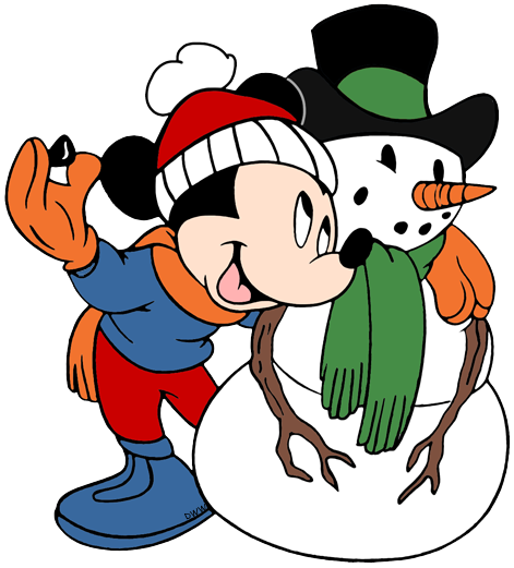Disney season clip art. Winter clipart mickey mouse
