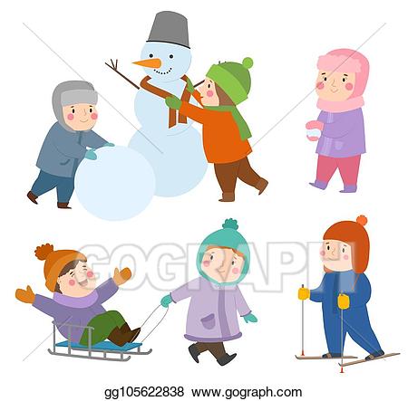 Winter clipart playground. Vector kids christmas games