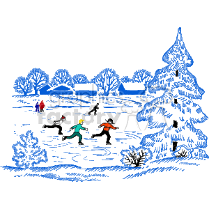 winter clipart pond