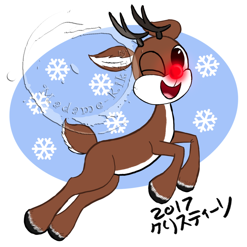clipart winter reindeer