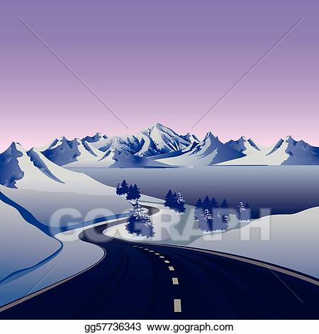 clipart winter road