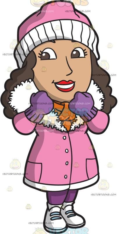 Clipart winter woman. A beautiful wearing clothes