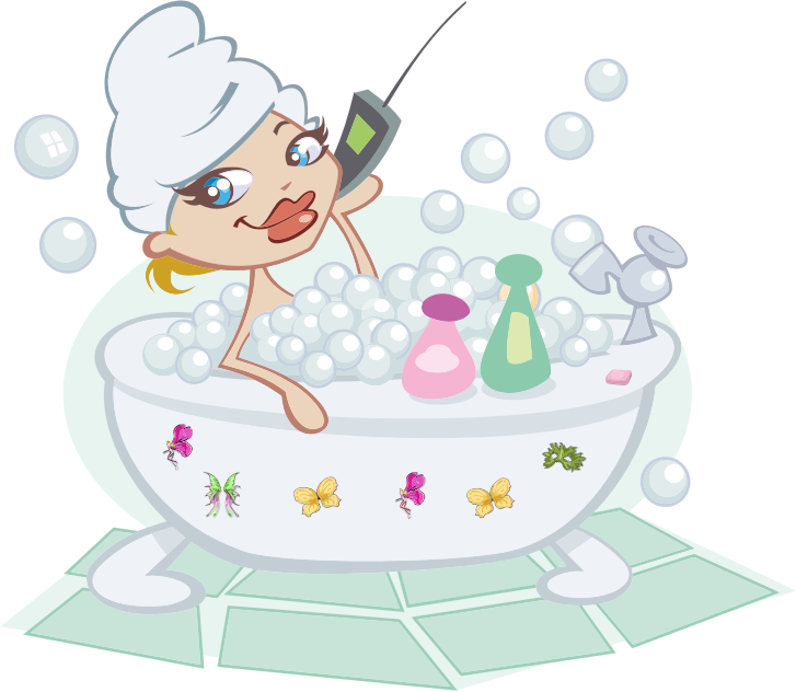 clipart woman bathtub