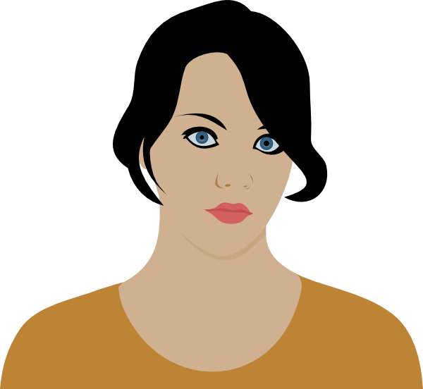 Clipart woman brown hair. With dark clip art
