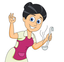 female clipart cooking