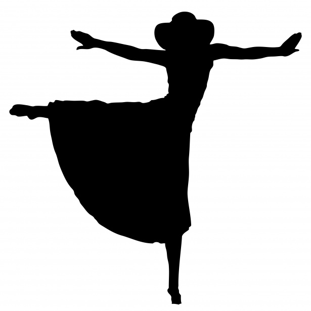 Dancer clipart person. Woman dancing silhouette free