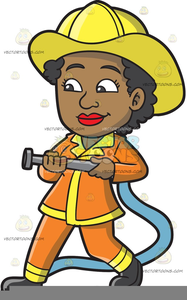 clipart woman fire fighter