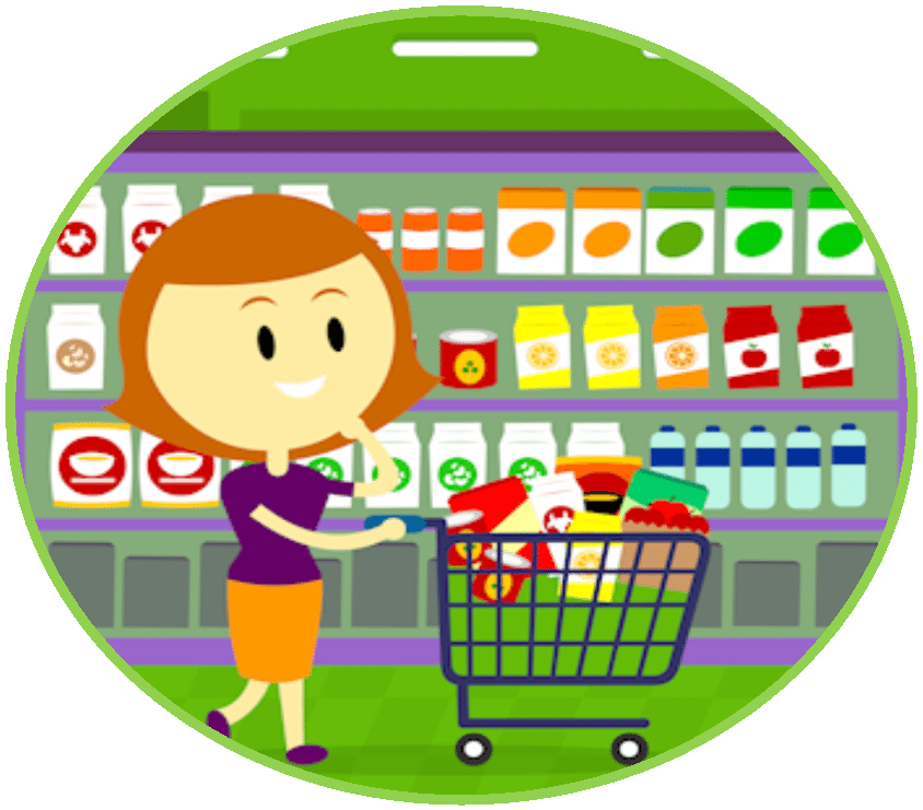 clipart woman grocery shopping