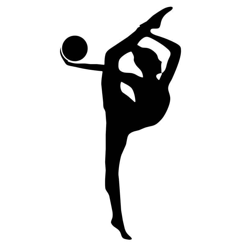 Gymnastics clipart athlete. Black and white rhythmic