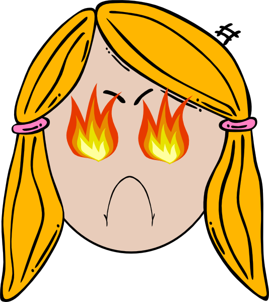 Images of woman face. Mad clipart angry man