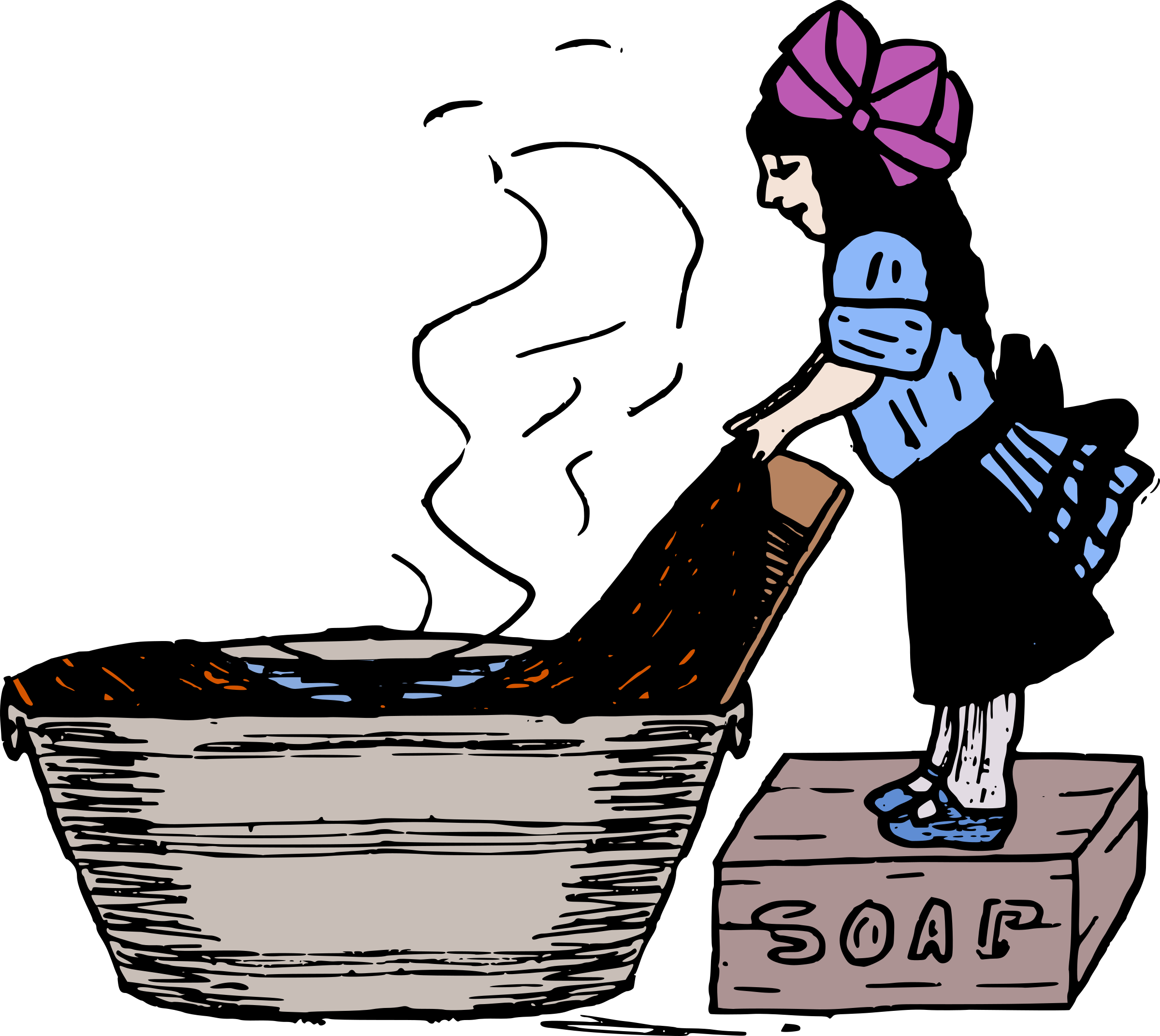 Young lady doing big. Mother clipart laundry