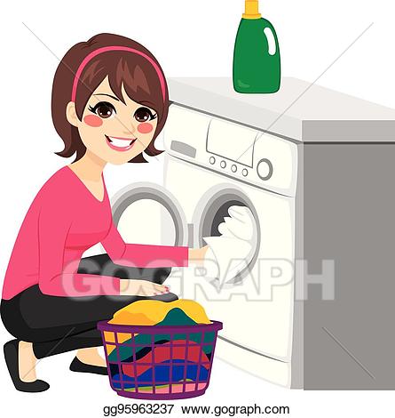 laundry clipart woman