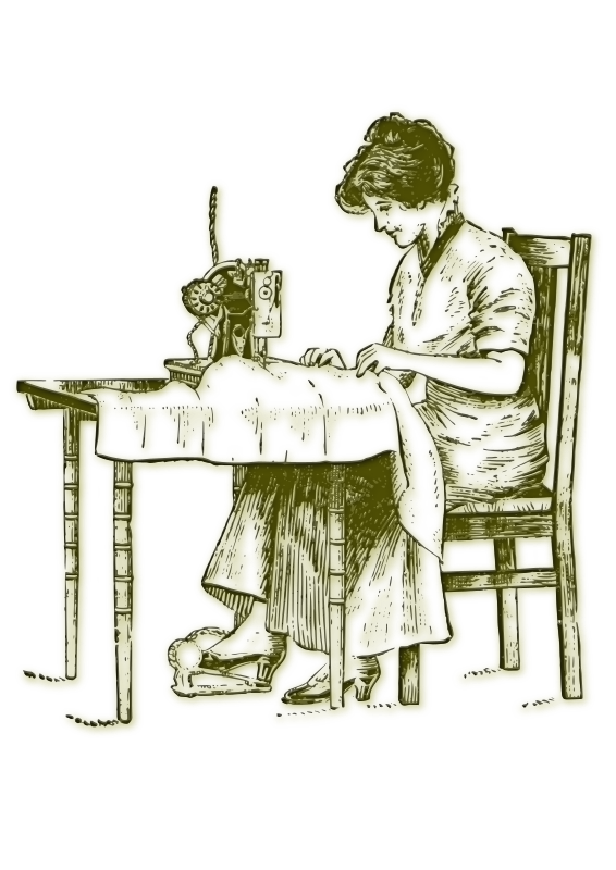 clipart woman sewing