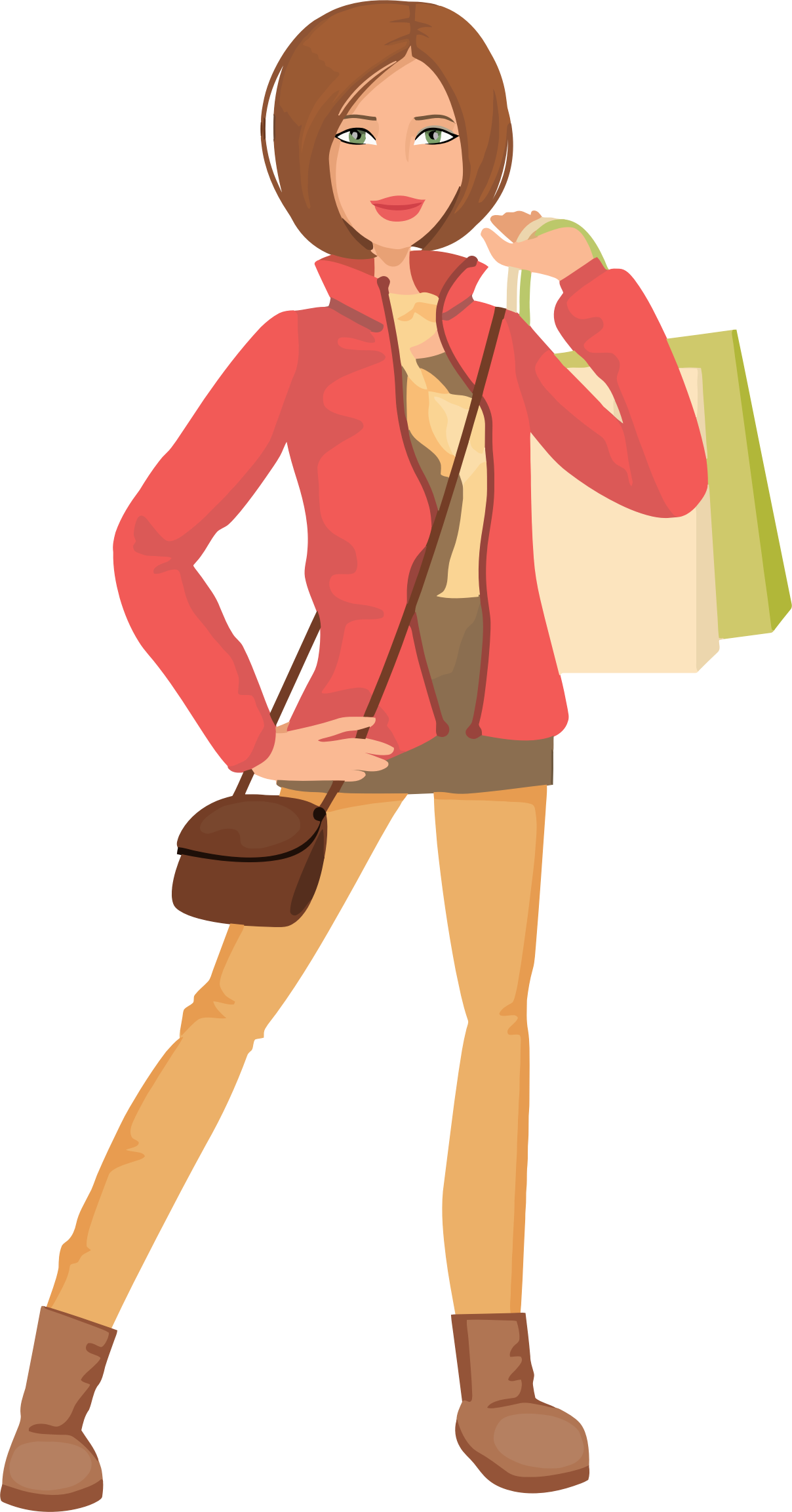 Illustration big image png. Clipart woman shopping