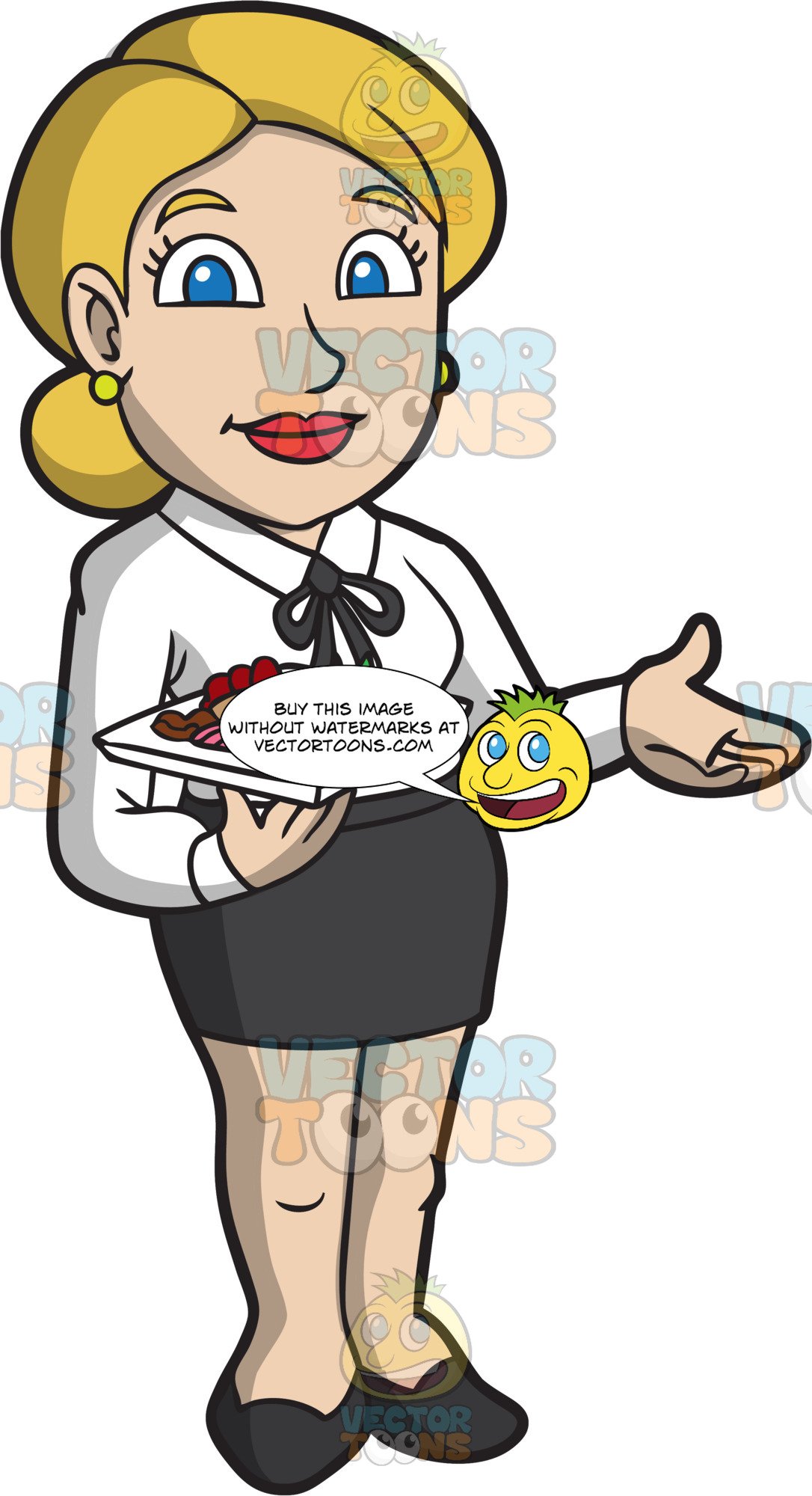 A carrying plate of. Waitress clipart food attendant