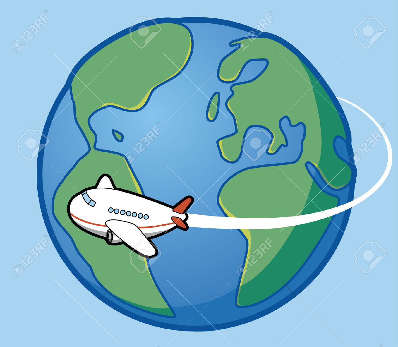 flying clipart world plane