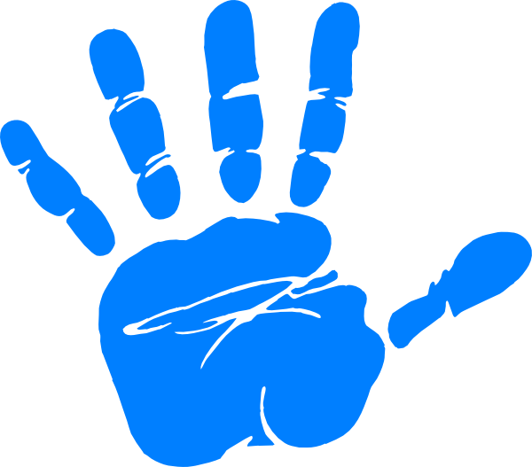 handprint clipart blue baby