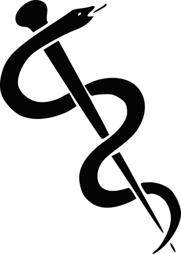 The rod of asclepius. Medicine clipart needle
