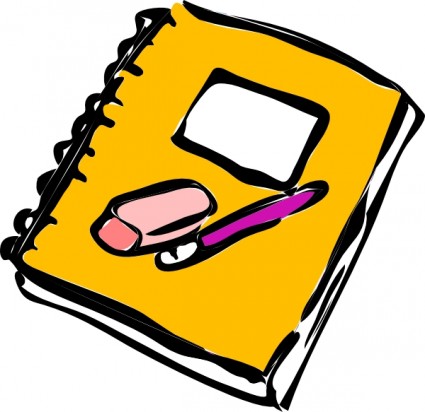 Paper with clip art. Writing clipart