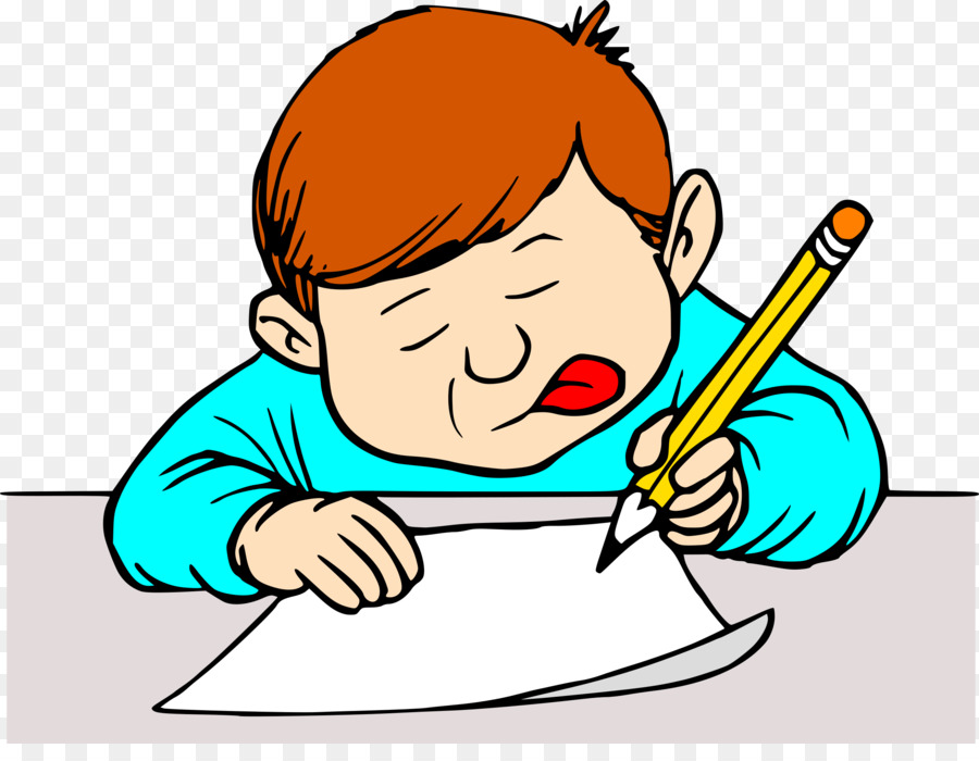 Cartoon Boy Writing
