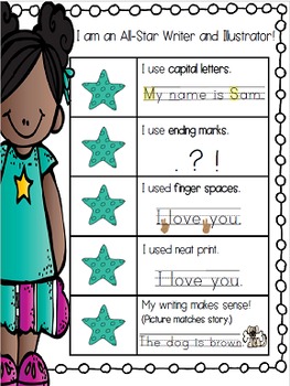 Kid rubric kindergarten all. Clipart writing star writer