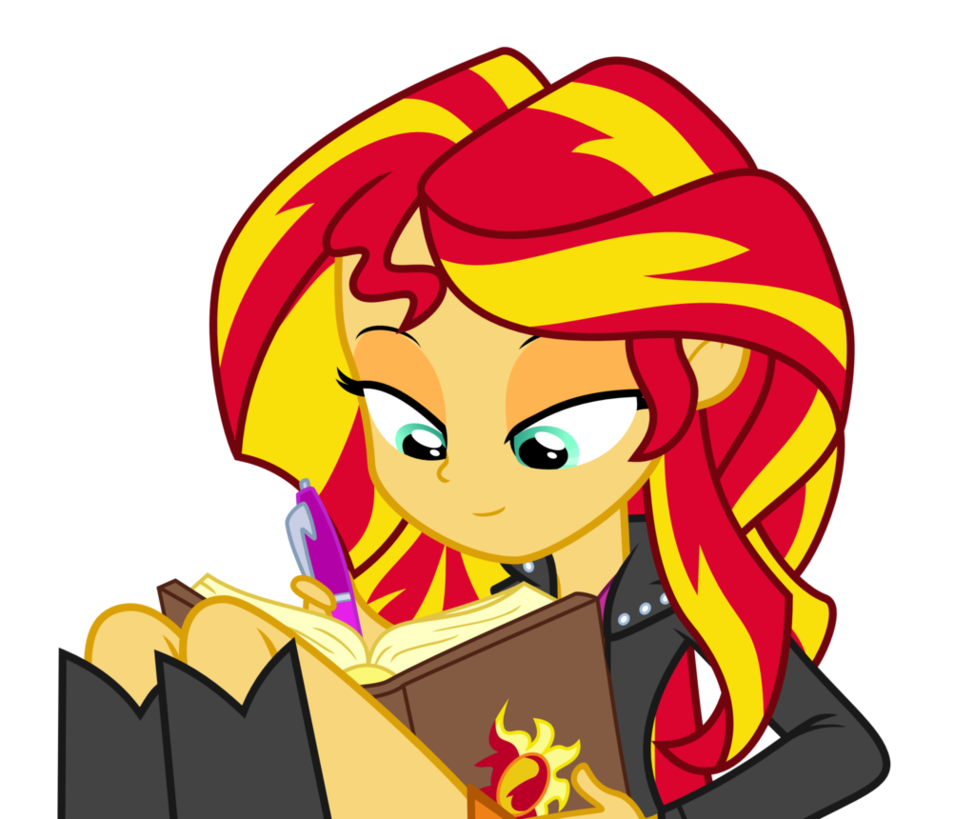 Sunset shimmer by s. Writer clipart writing diary