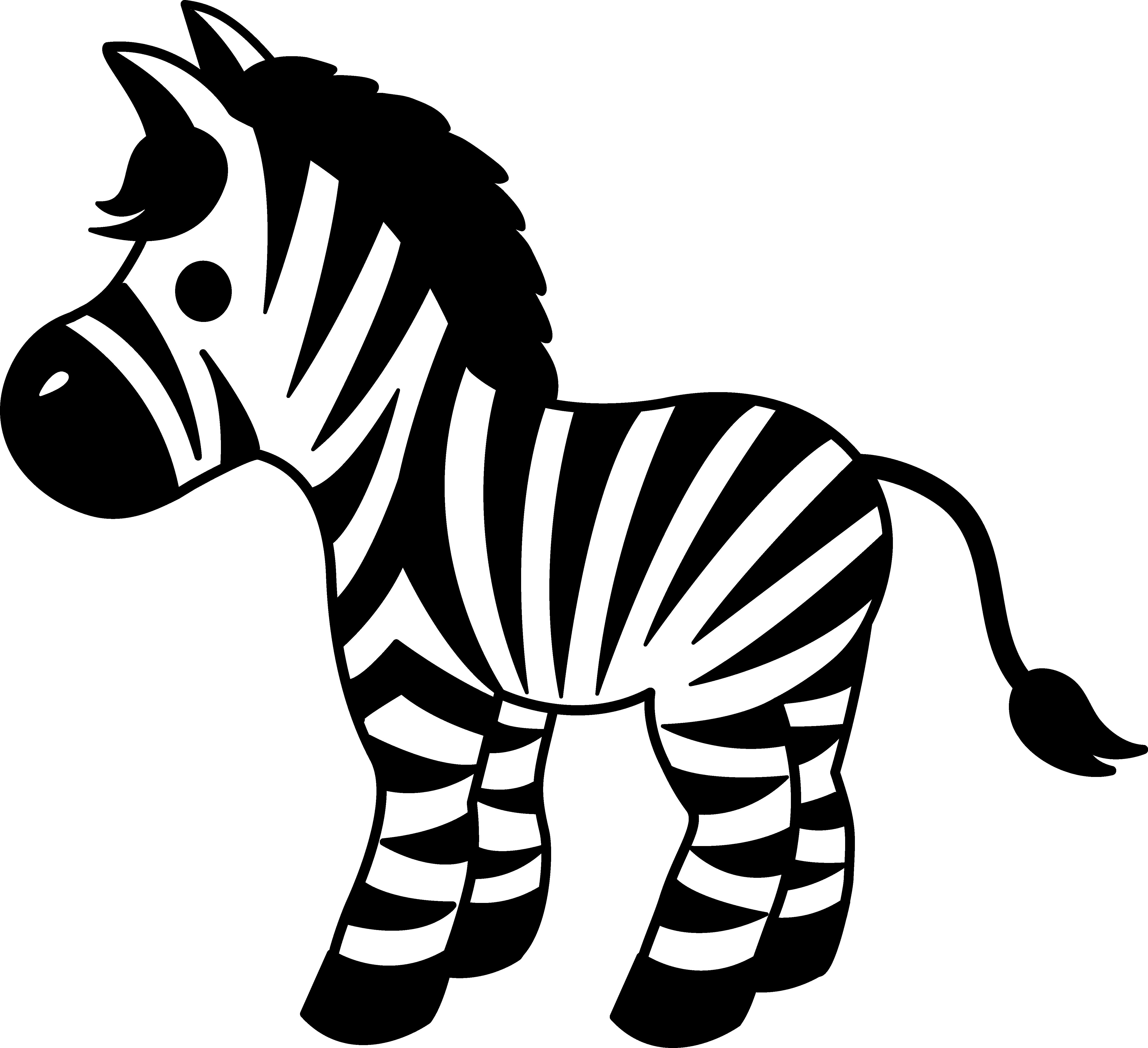 Cute striped zebra free. Draw clipart cartoon drawing