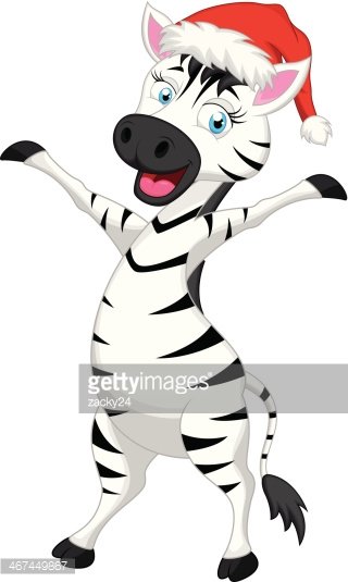 clipart zebra christmas