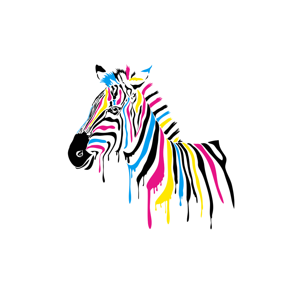 Color graphic design transprent. Clipart zebra colorful zebra
