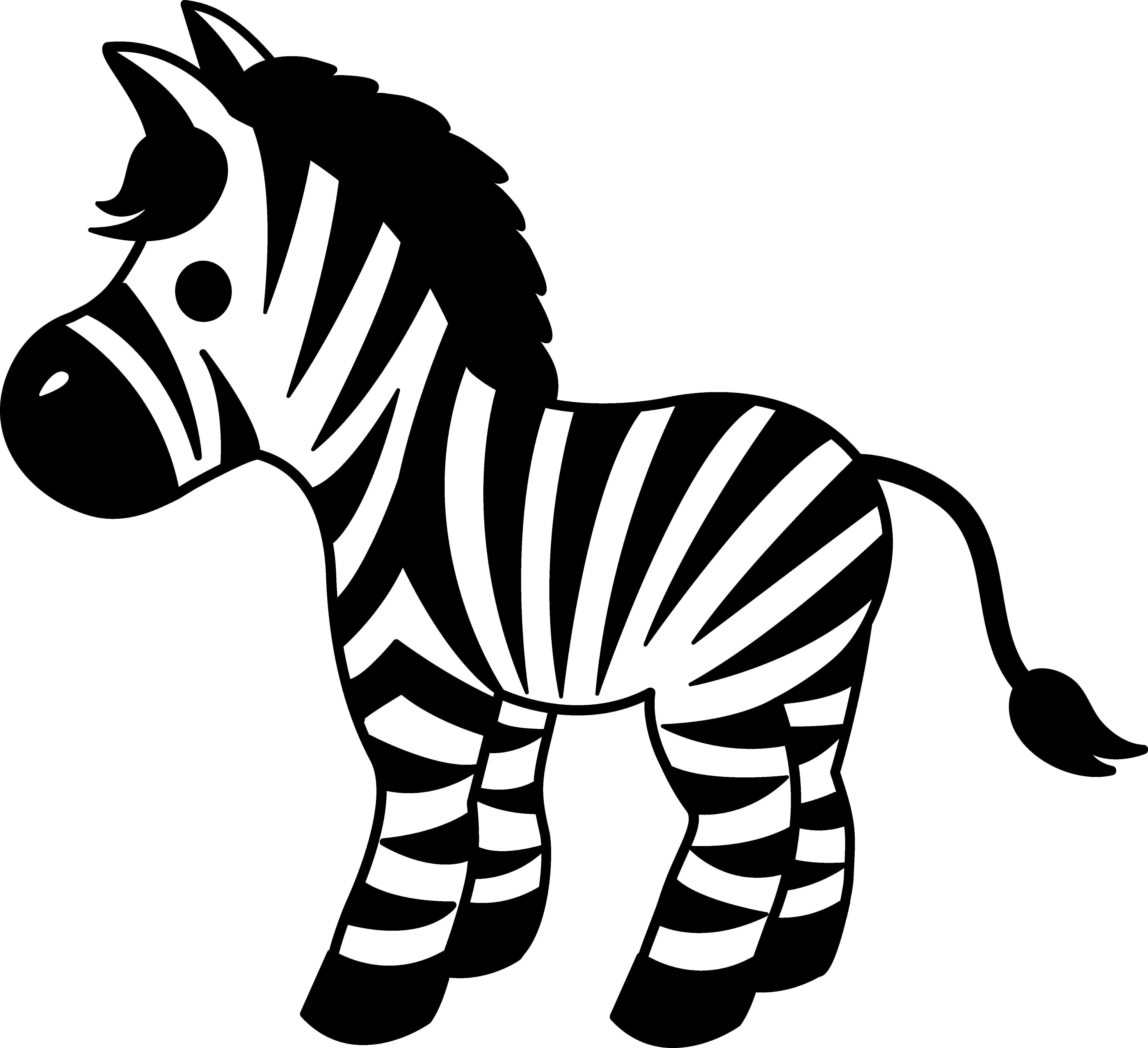  collection of cute. Clipart zebra coloring page