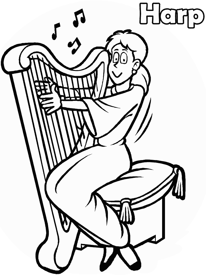 Clipart zebra coloring sheet. Harp music pages book